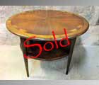 Lane Vintage Round Dovetail Top Table with Shelf 1965