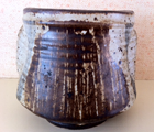 Vivika + Otto Heino hand thrown vase w/ pinched handles – marked 4"H x 5"W. $375